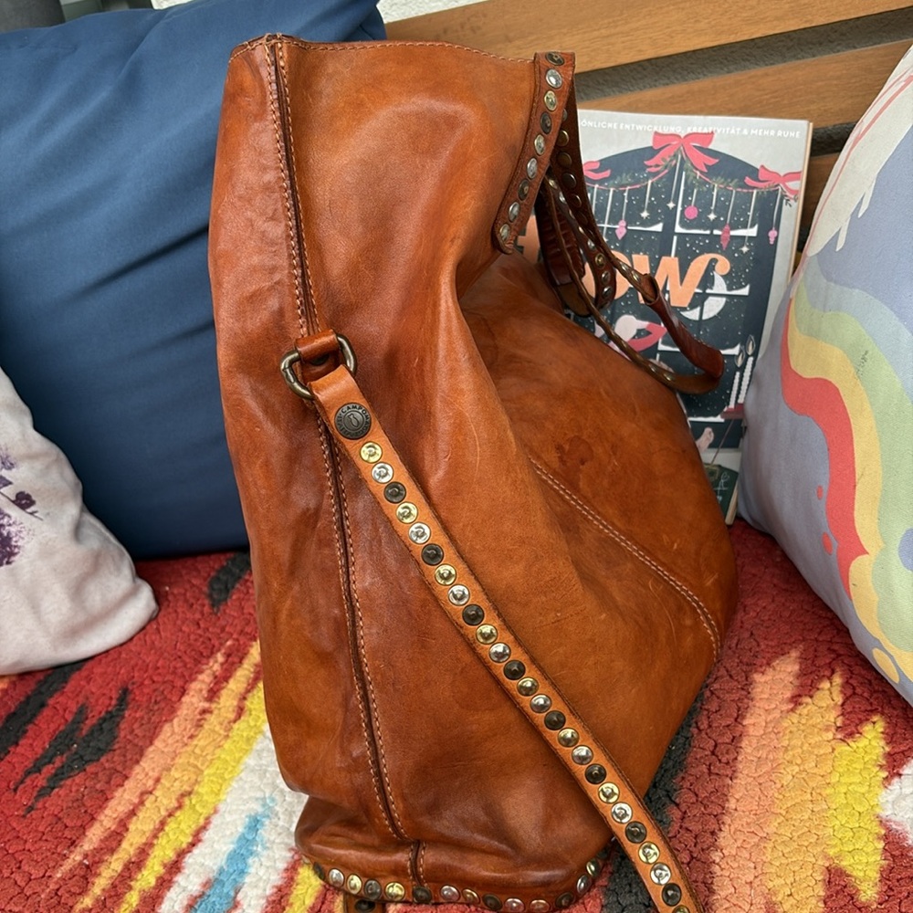 Campomaggi Brown Studded Tote Bag - Picture 10 of 13